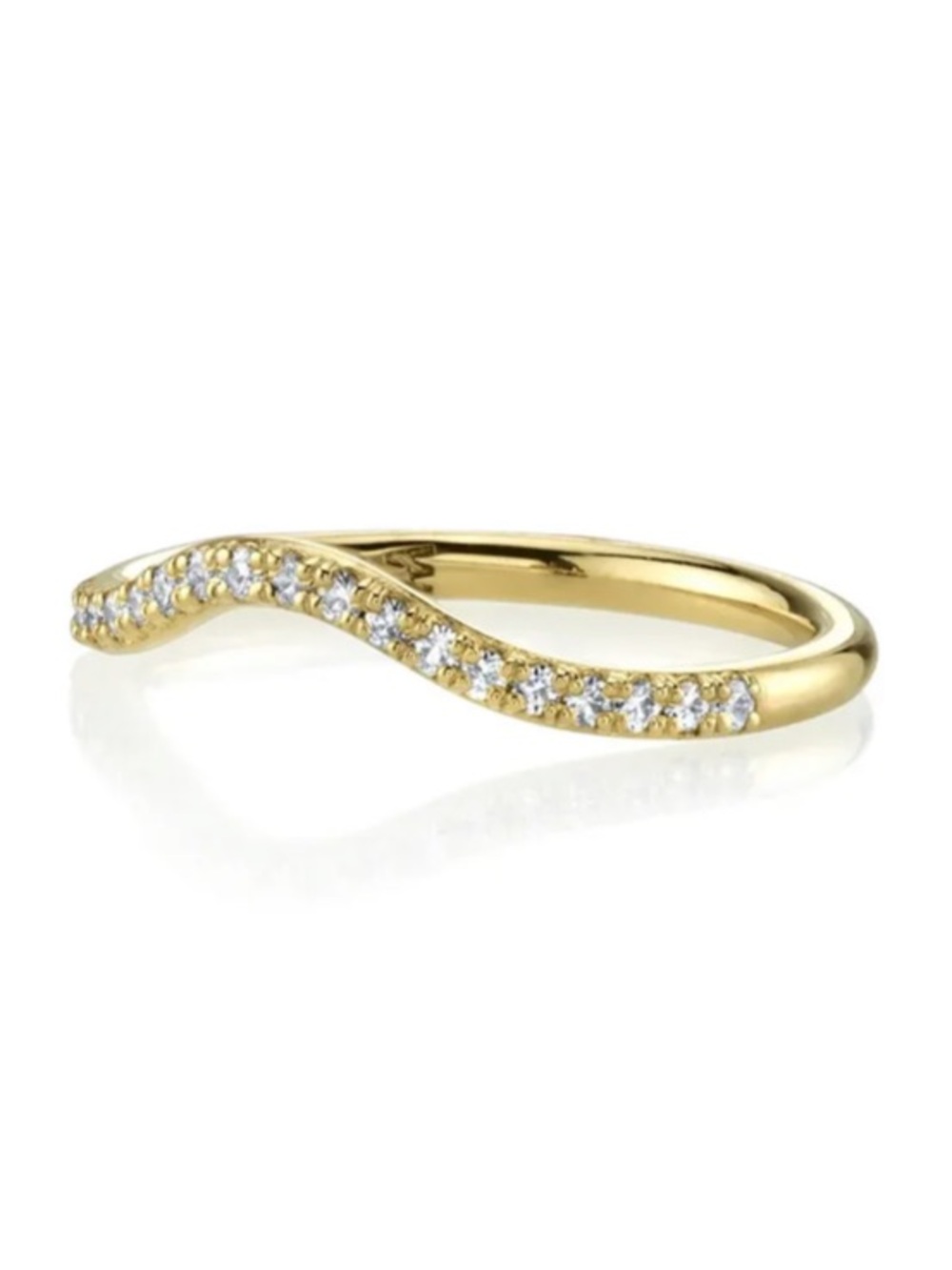 Marrow Fine Simple Wave Band in 14K Yellow Gold